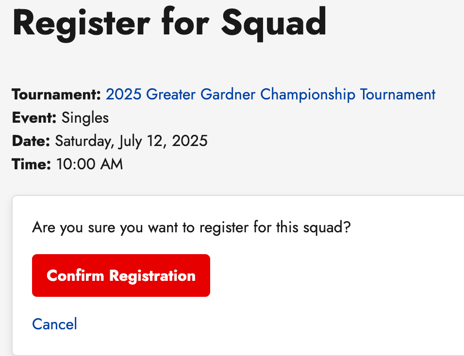 Confirm registration